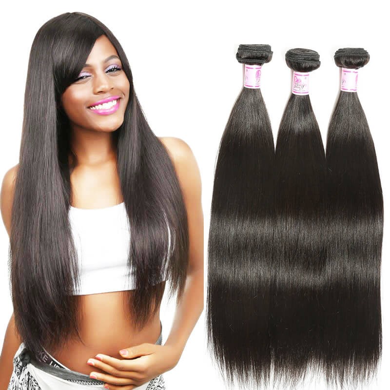 Beautyforever Brazilian Straight Hair 3Bundles Deals 100% Human Virgin