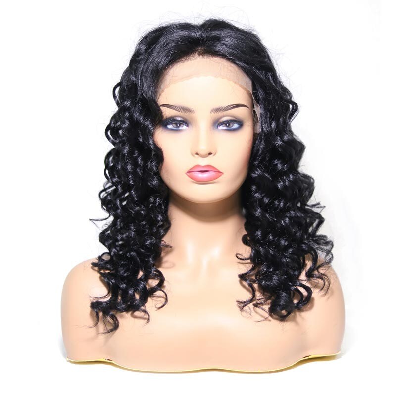 medium length curly hair wig