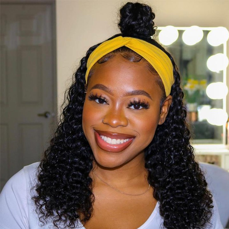 Beautyforever Jerry Curly Human Hair Half Wigs Natural ...