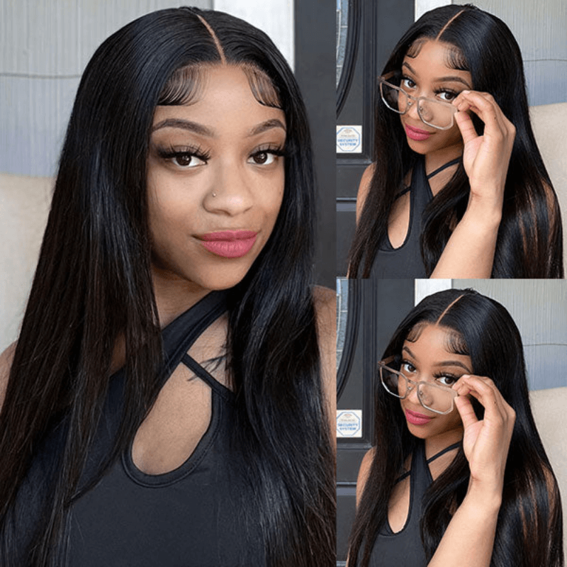 Beautyforever Natural Black 13x4 lace Front Wigs Straight Real Hair