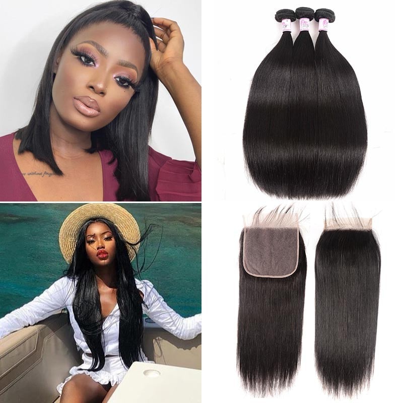 Straight Hair With Lace Closure 