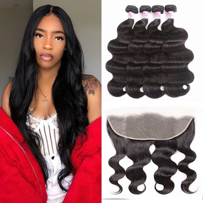 Body wave lace frontal closure