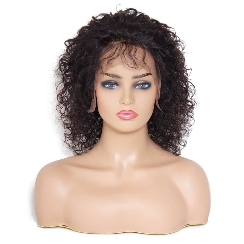 Medium Long Curly Lace Front Human Hair Wigs