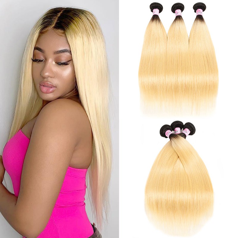 Beautyforever T1b/613 Color Ombre Straight Hair Weave 3 ...