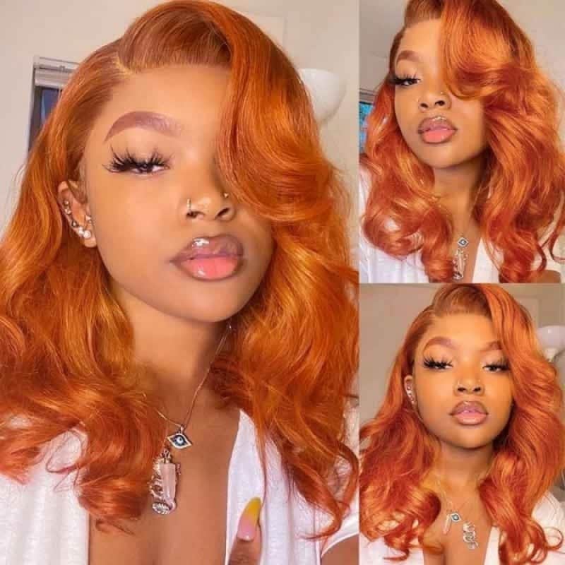 Burnt Orange Lace Part Wig