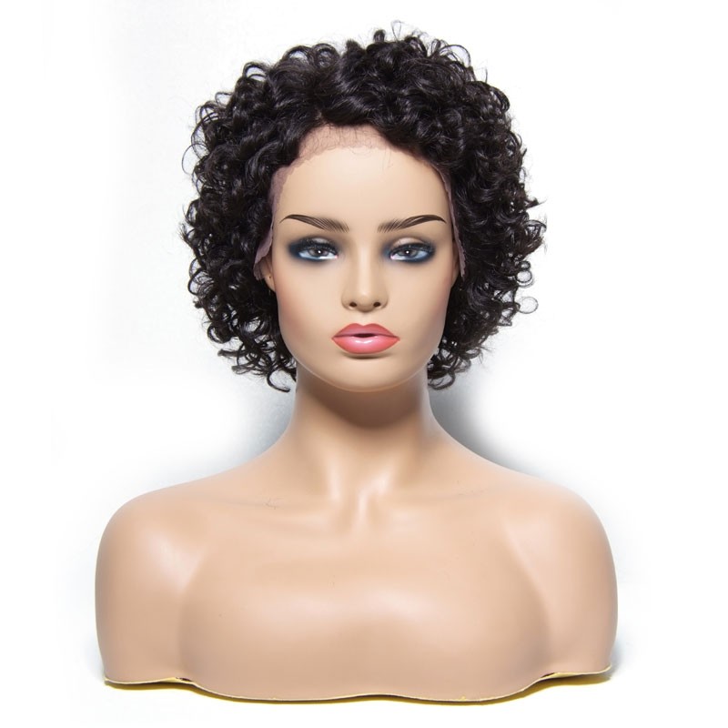Beautyforever Short Curly Side Part Lace Front Human Hair Wig