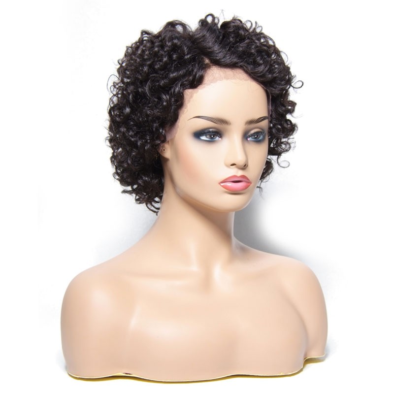 Beautyforever Short Curly Side Part Lace Front Human Hair Wig