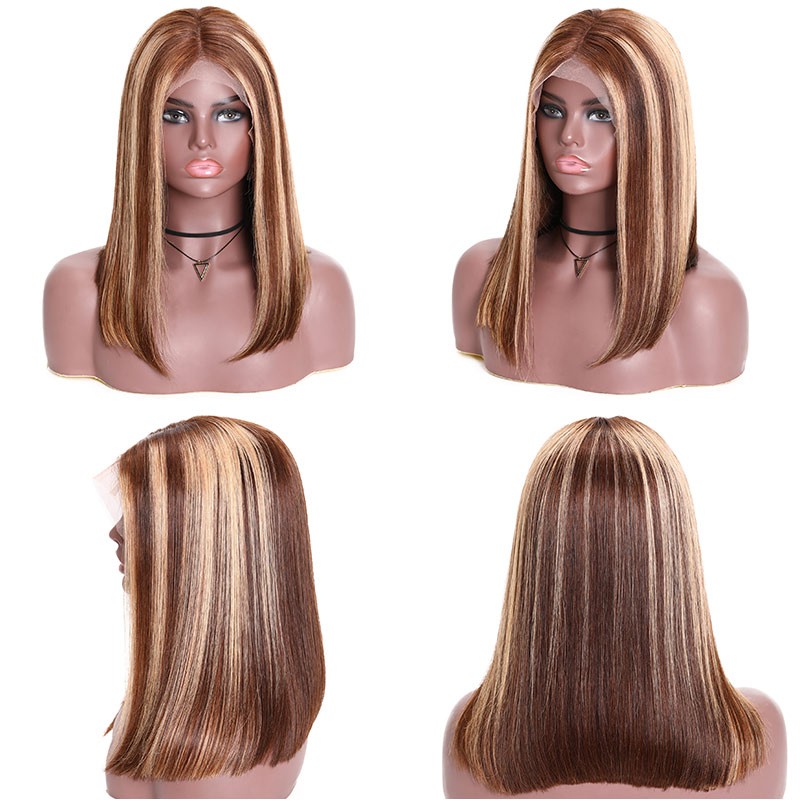 Beautyforever Short Bob Wigs Blonde Highlight Piano Color 