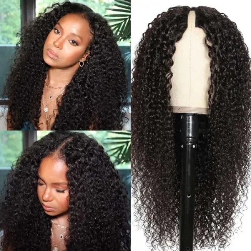 Thin Part Wig Real Hair Curly Wigs