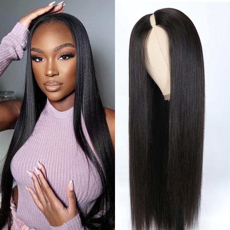 Beautyforever Quickly Change Hairstyle V Part Wig Wet And Wavy Glueless Human Hair Wigs Natural Color Straight To Deep Wave