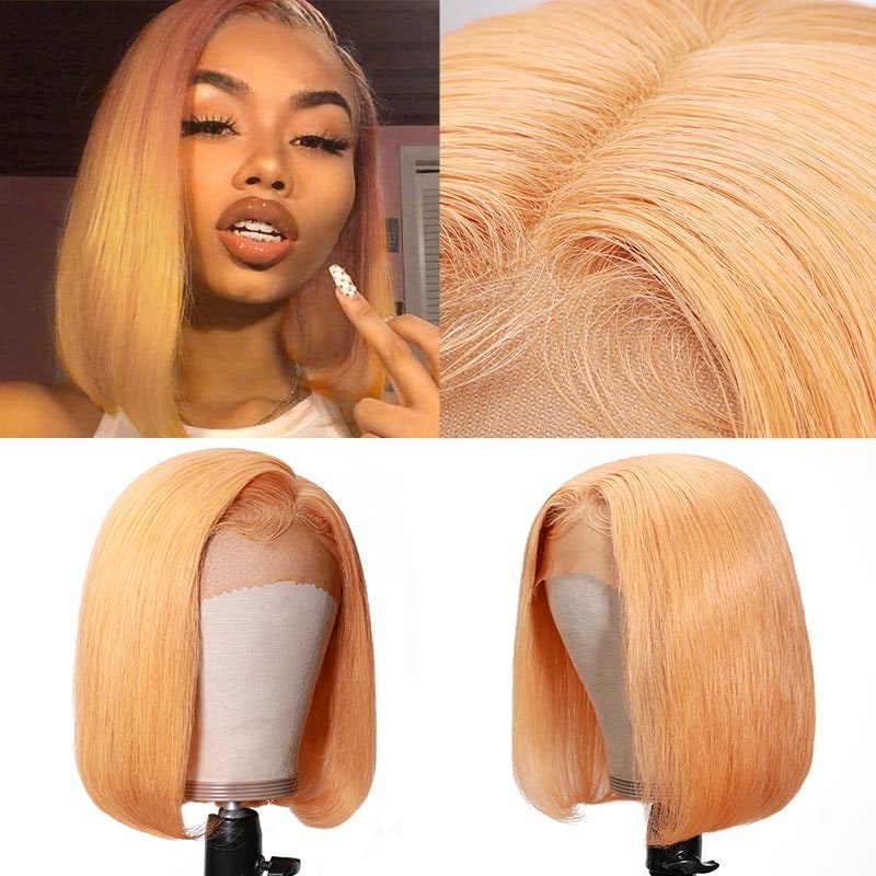 Yellow Bob Lace Front Wigs