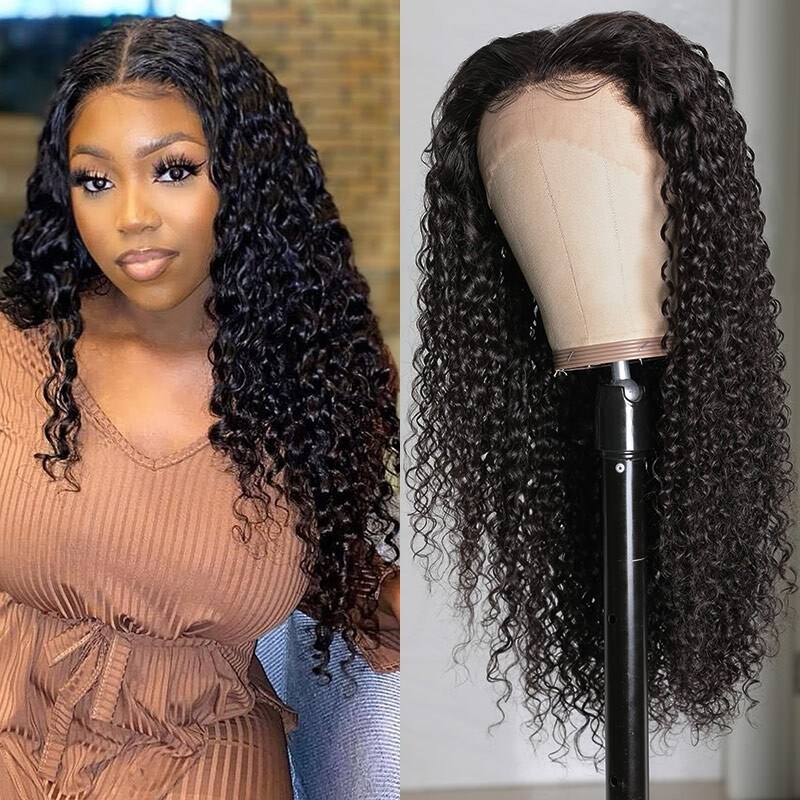 180 Density Jerry Curly Lace Front Wigs 