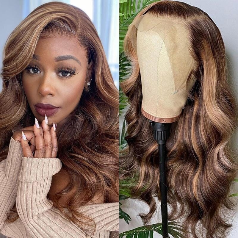 TL412# Color Human Hair Lace Front Wigs