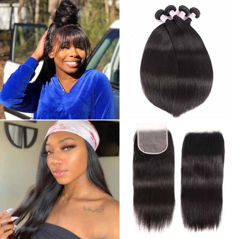 straight bundles with lace closure