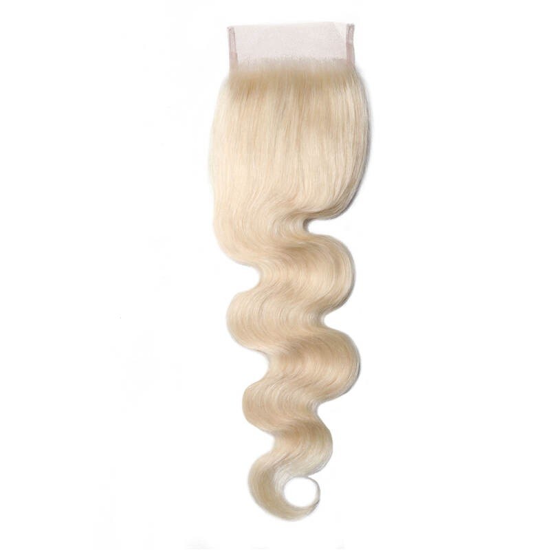 613 blonde 4*4 Body Wave Lace Closure Hair Piece Free Part 