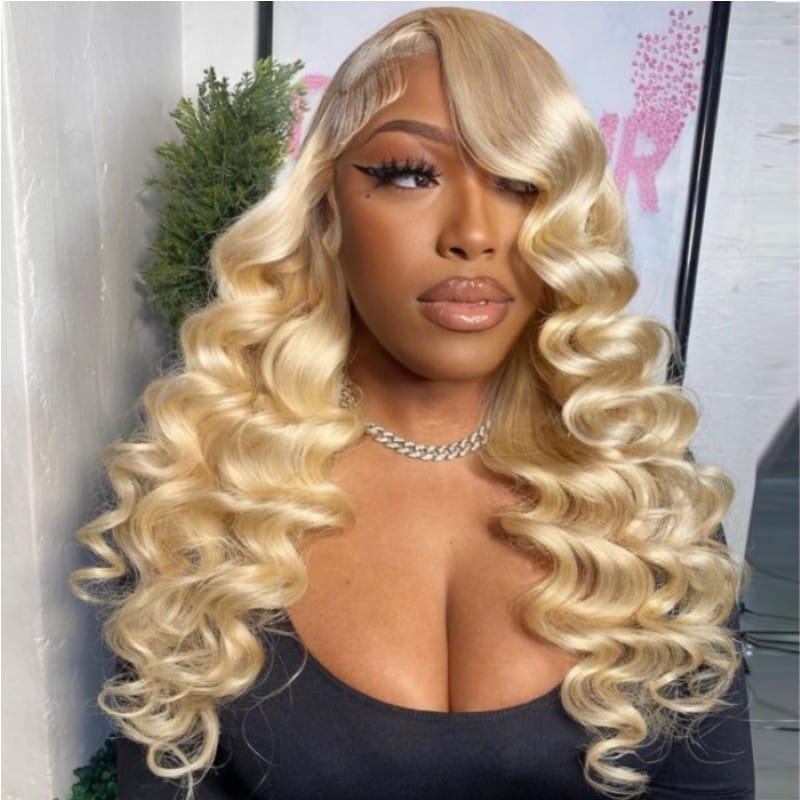 613 blonde loose deep wave lace front wigs