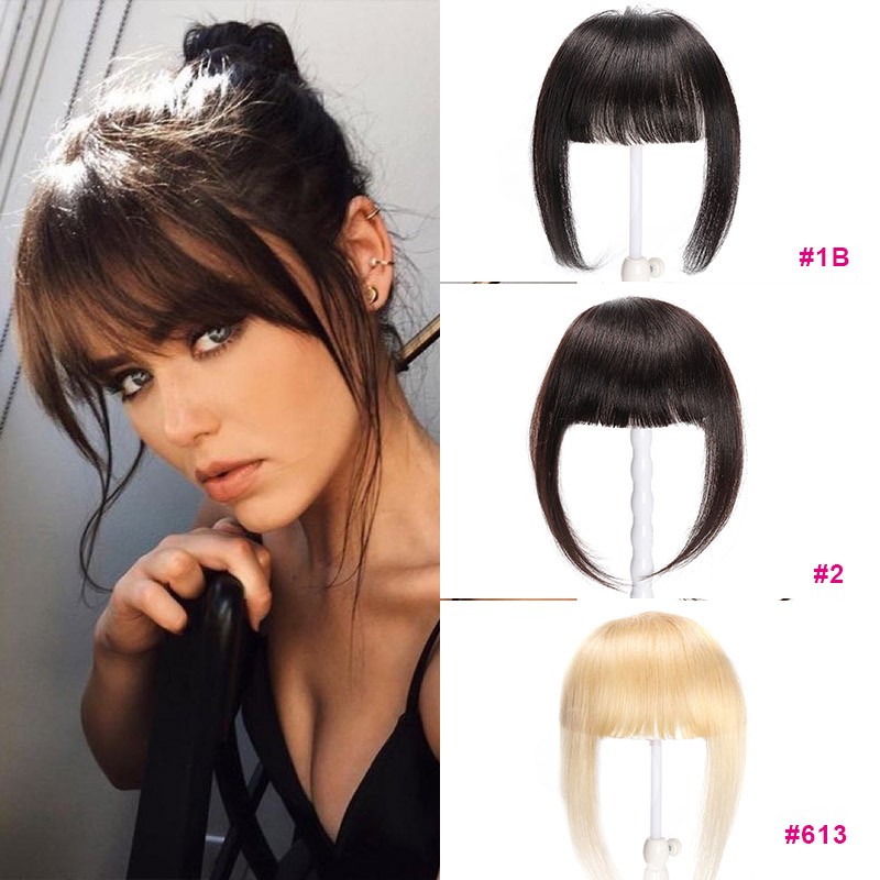 Beautyforever 100 Human Hair Blunt Bangs With Temples Clip In Human