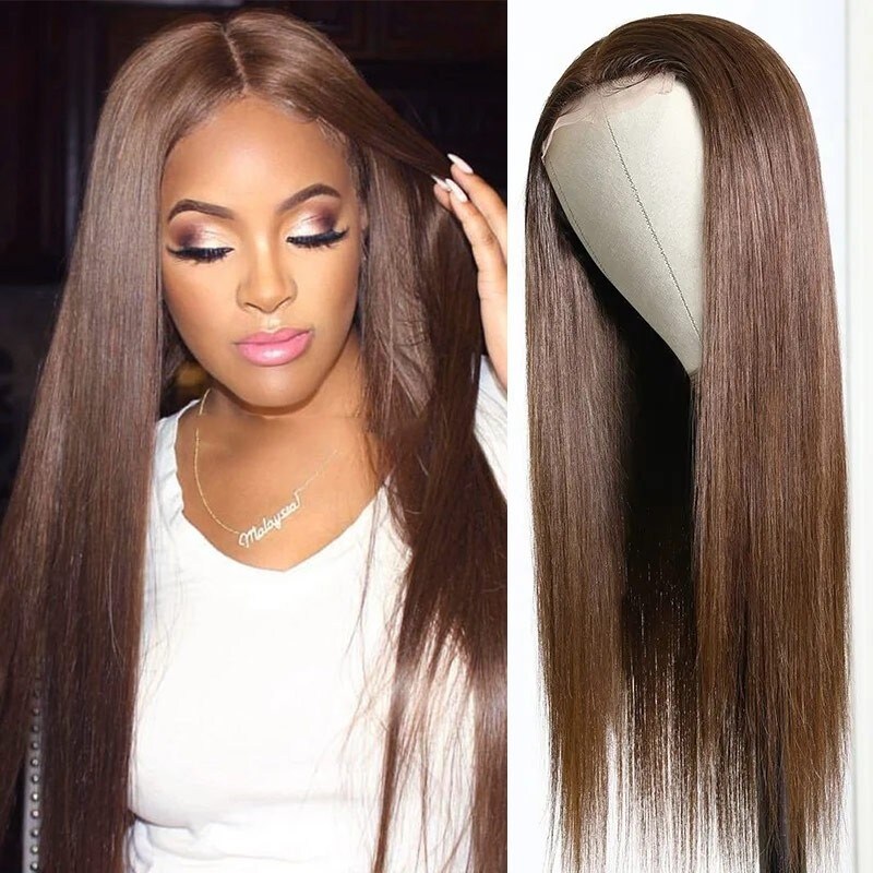 #4 Brown Sugar Straight Lace Wigs