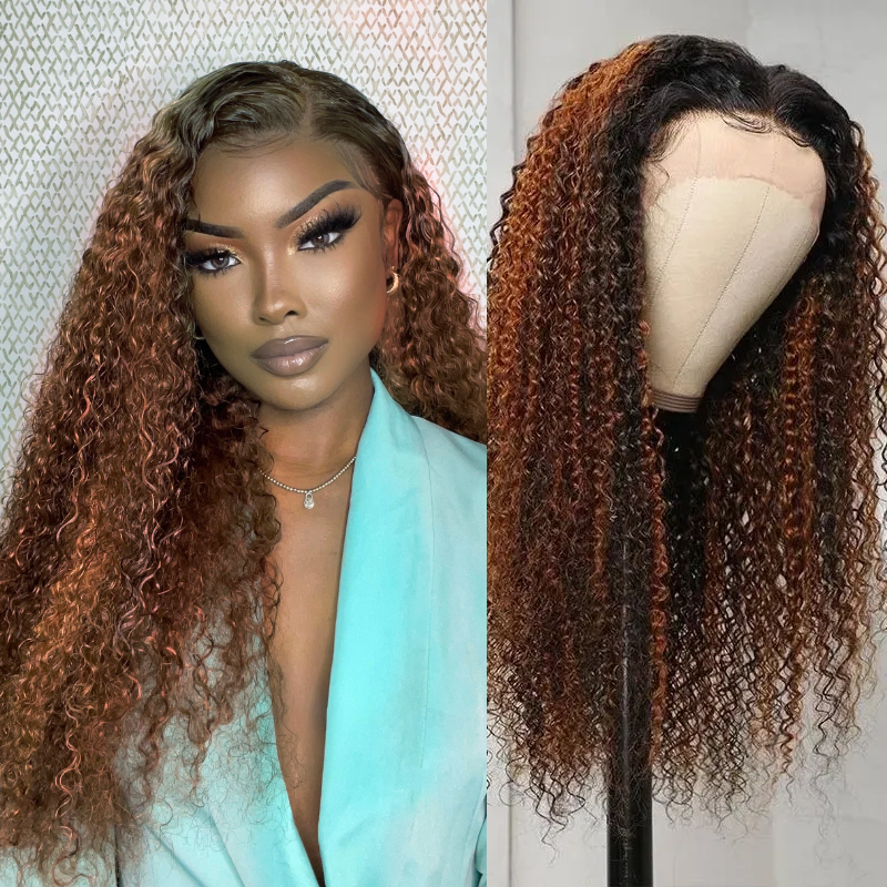 Beautyforever Balayage Highlight 13x4 Lace Front Wigs Jerry Curly Human