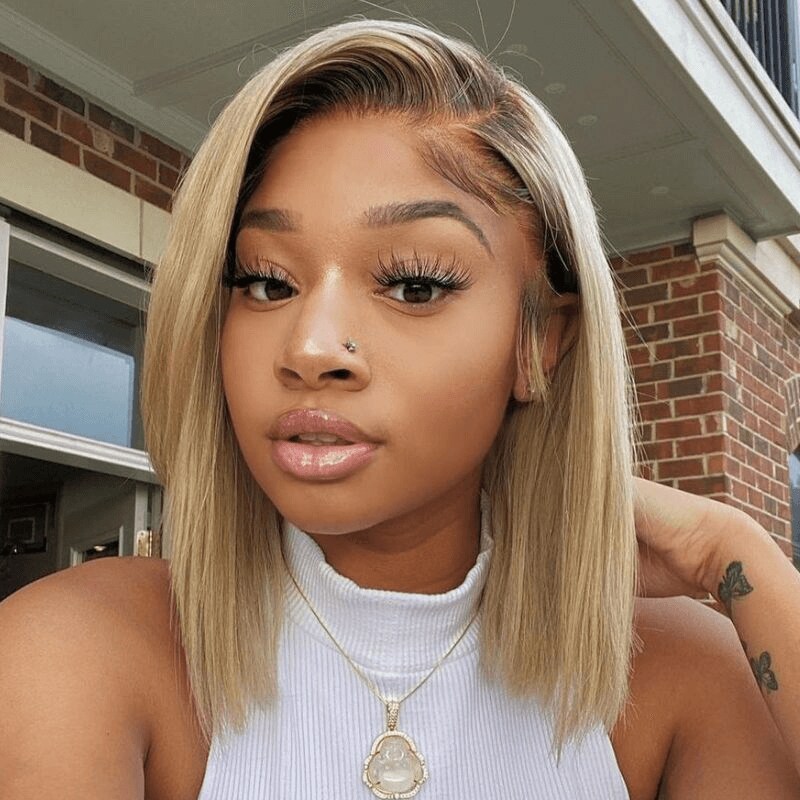 Beautyforever Bob 13X4 Lace Frontal Wigs Natural Blonde Pre-plucked Straight Hair