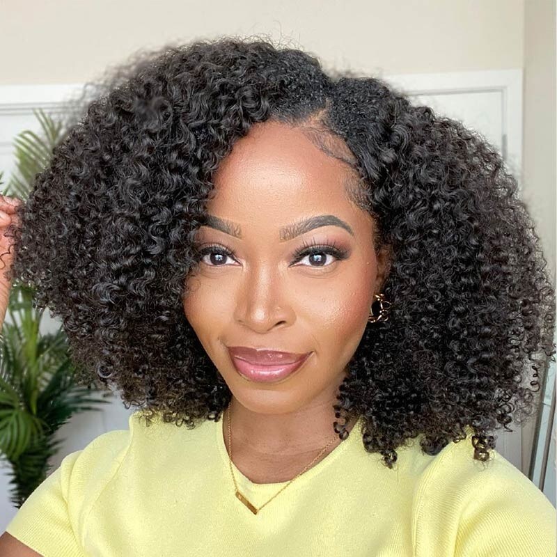 Thin Part Wig Real Hair Curly Wigs