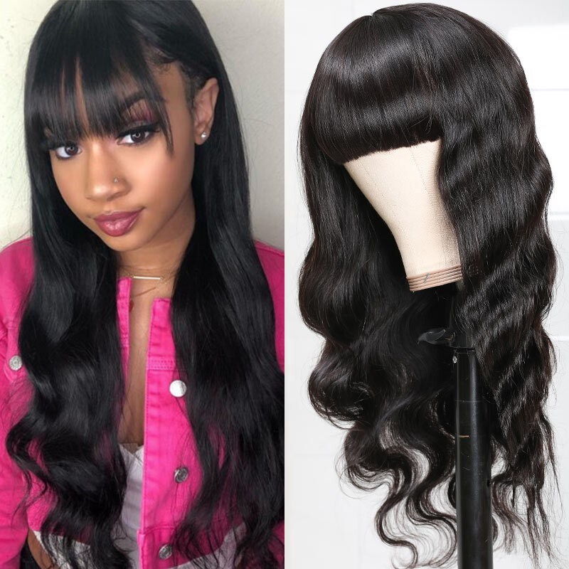 Body Wave Wigs With Bangs
