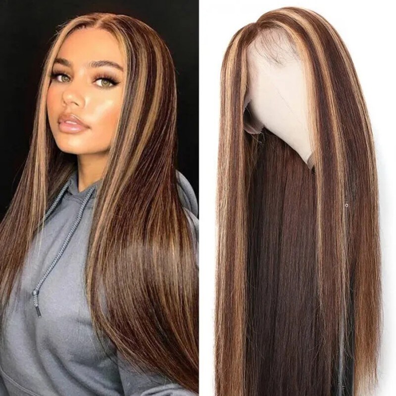 Blonde Highlight Wig 13x4 Straight Lace Front  Wigs