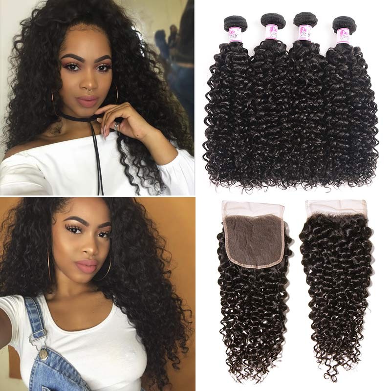 Beautyforever 13x6 Lace Frontal With 4 Bundles Jerry Curly Virgin