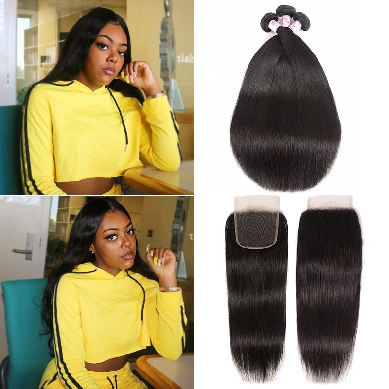 Straight Virgin Hair With Lace Closure