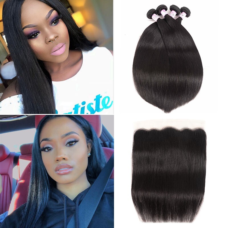Straight hair lace frontal closure
