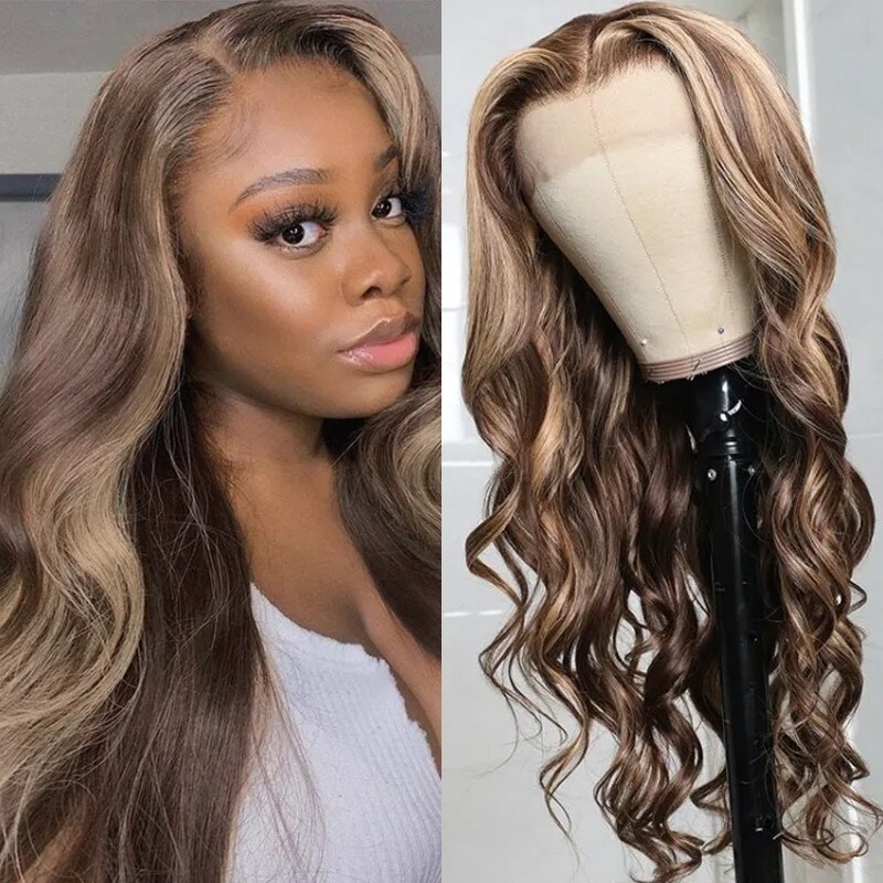 TL412# Color Human Hair Lace Front Wigs