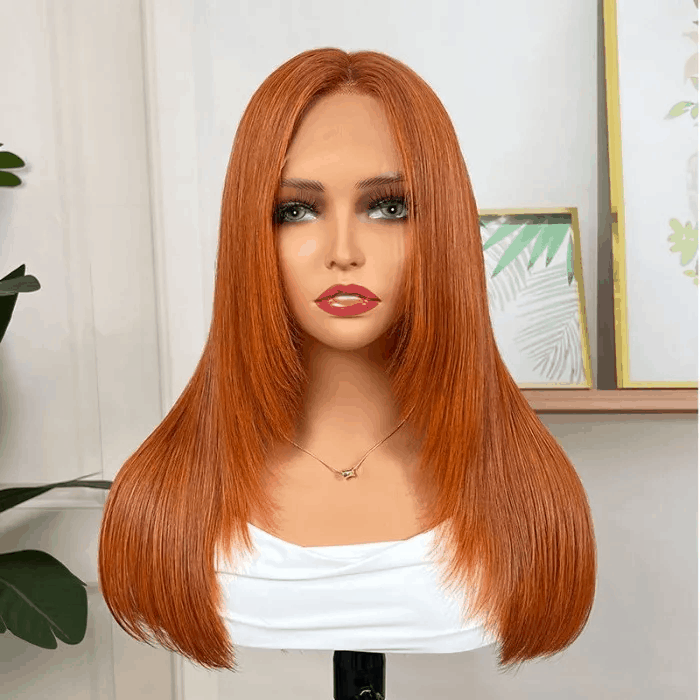 Beautyforever Best Sunrise Orange 13X4 Lace Frontal Wigs Straight Hair
