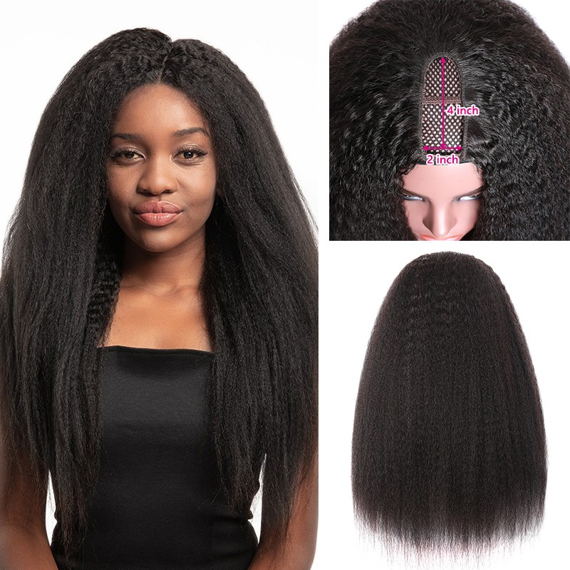 Mesmerizing Kinky Straight U Part Wig Design Nature