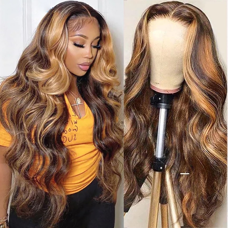 Beautyforever TL412 Color Human Hair Lace Front Wigs Blonde Highlight