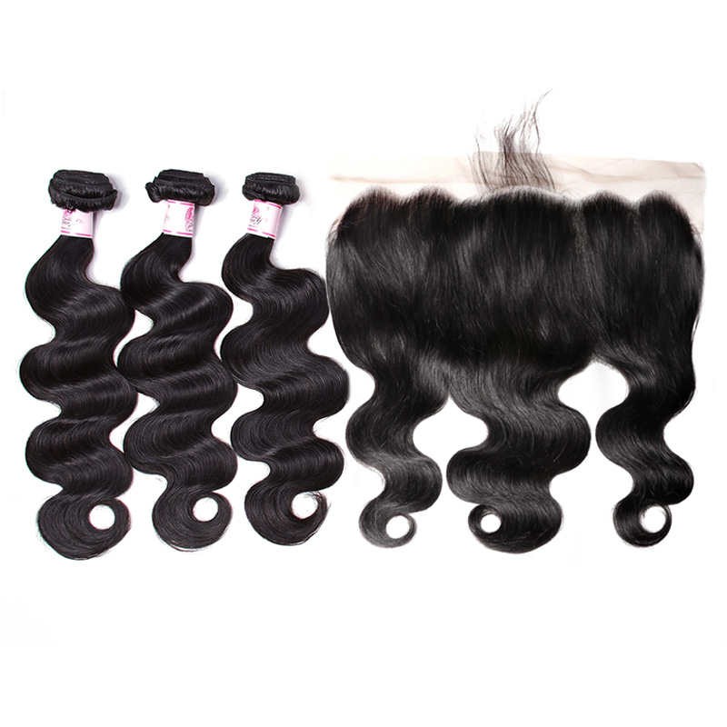 Body Wave 3 Bundles Deals With 13 By 6 Lace Frontal Virgin Remy Hair Piece