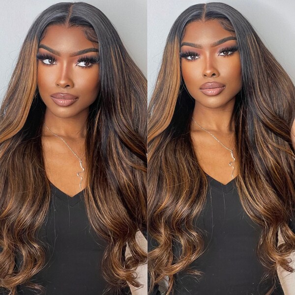 Beautyforever Balayage Highlight 13x5x0.5 Lace Part Wigs #FB30 Body Wave Wig Natural Hairline Human Hair Wigs with Baby Hair