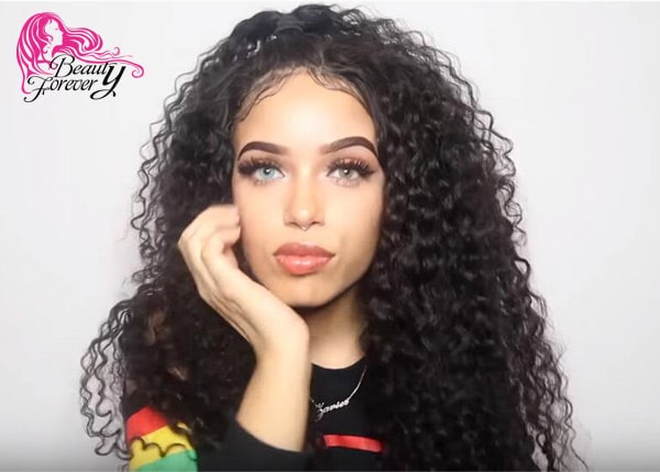 long curly hairstyle with closure