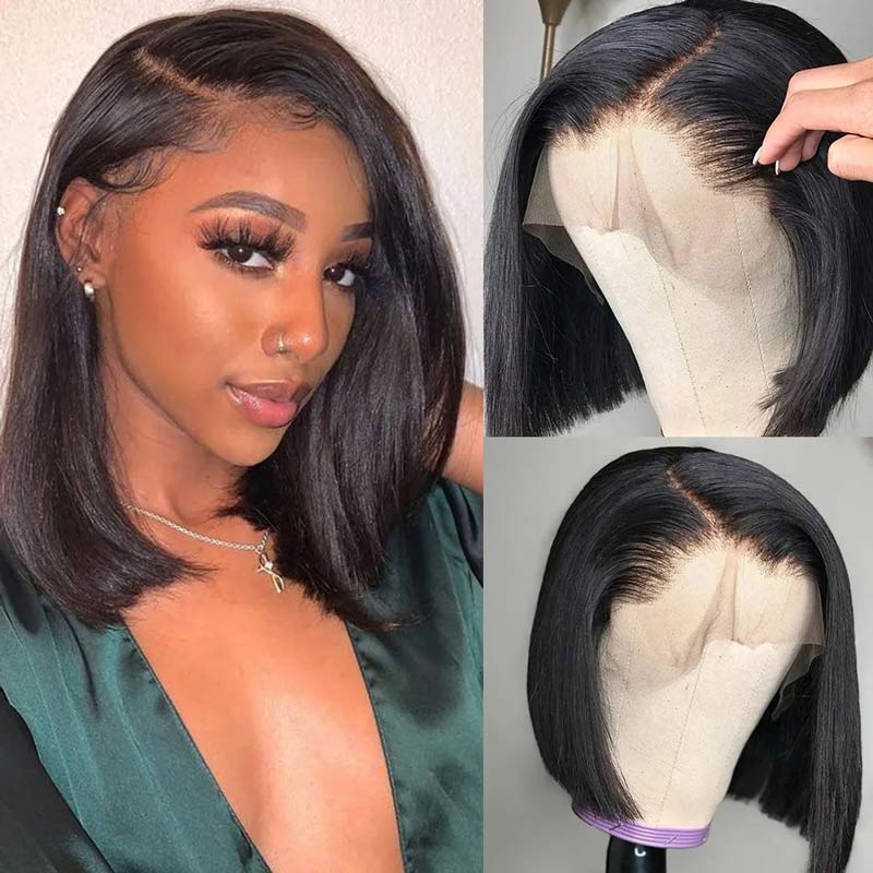 short bob wigs with baby hair